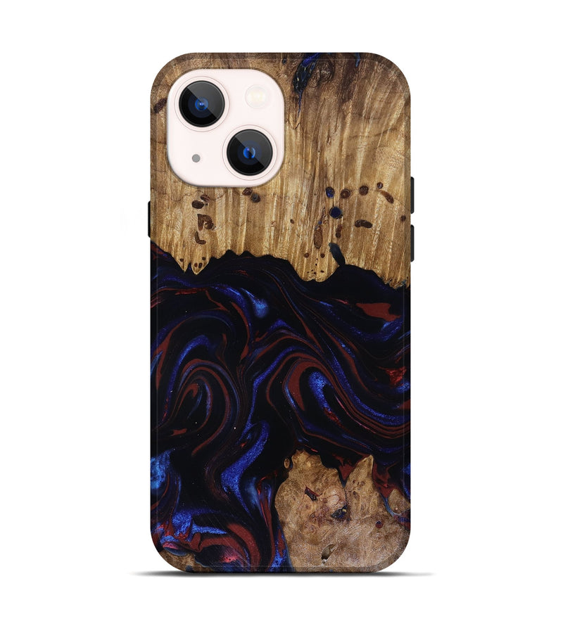 iPhone 14 Wood Live Edge Phone Case - Frances (Red, 817905)