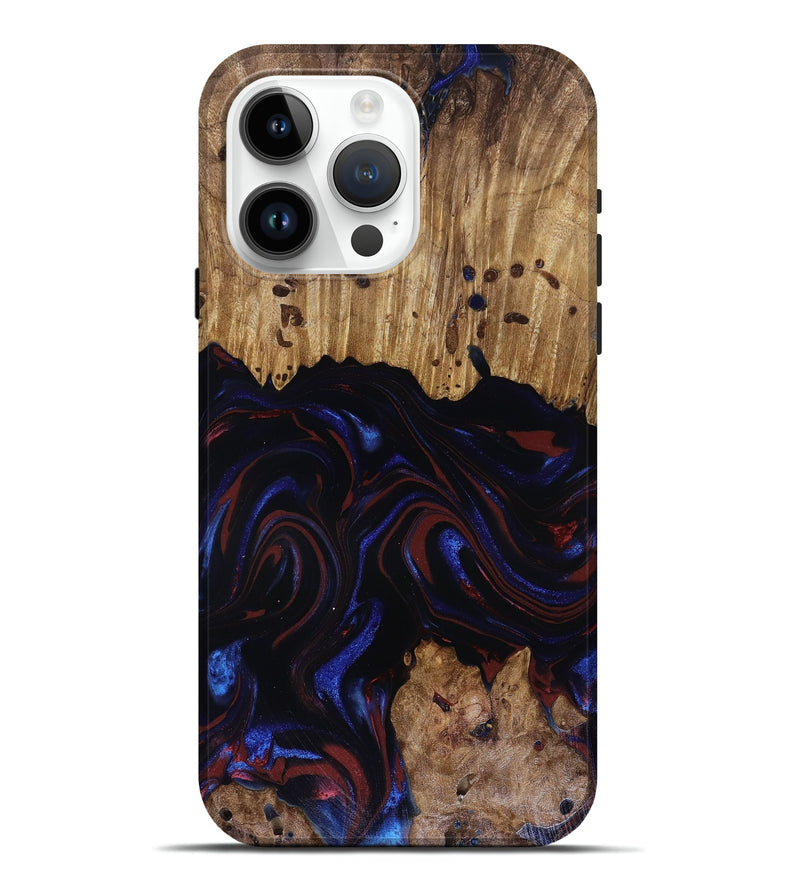 iPhone 15 Pro Max Wood Live Edge Phone Case - Frances (Red, 817905)