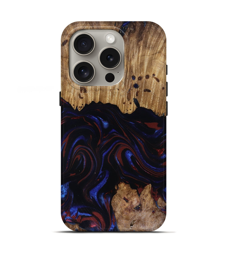iPhone 16 Pro Wood Live Edge Phone Case - Frances (Red, 817905)