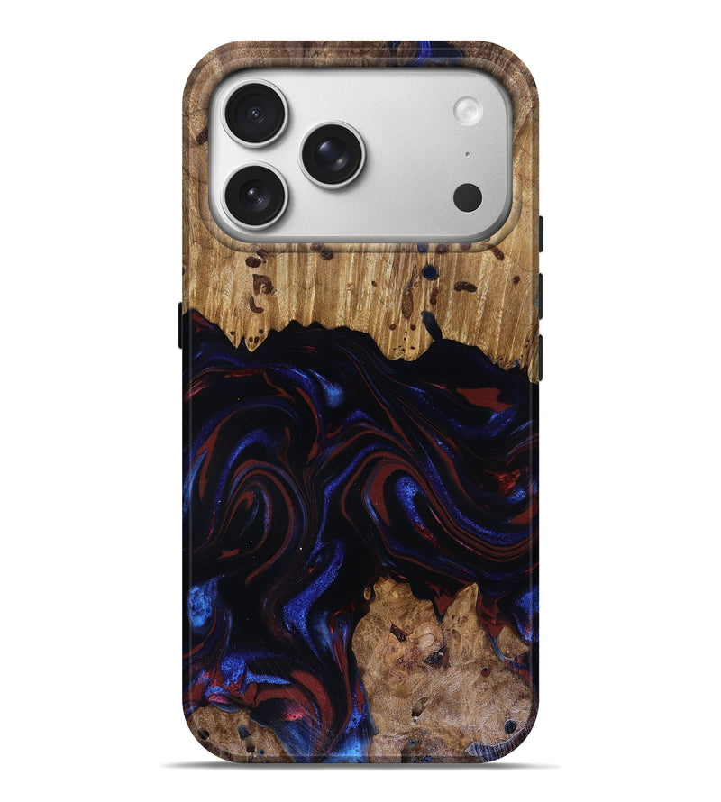 iPhone 17 Pro Max Wood Live Edge Phone Case - Frances (Red, 817905)