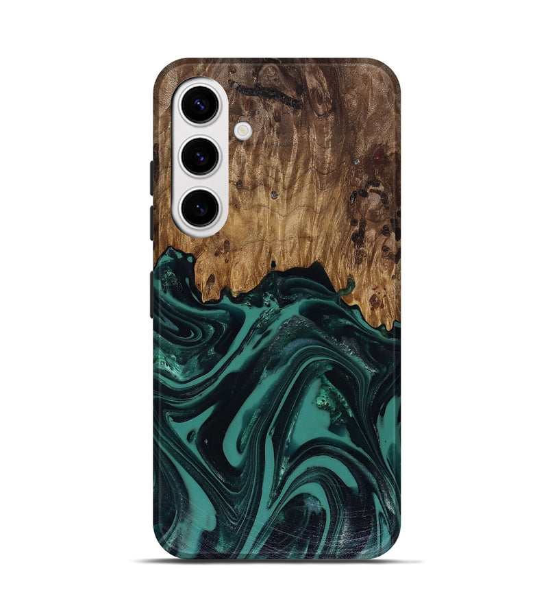 Galaxy S25 Wood Live Edge Phone Case - Calista (Green, 817906)