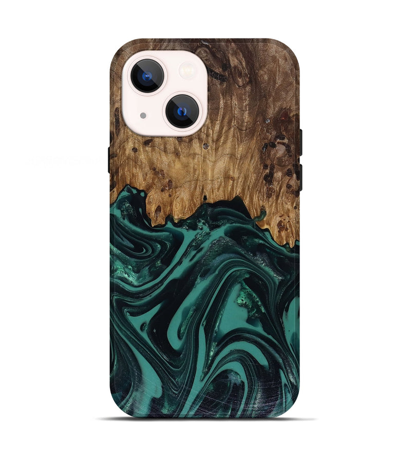 iPhone 13 Wood Live Edge Phone Case - Calista (Green, 817906)