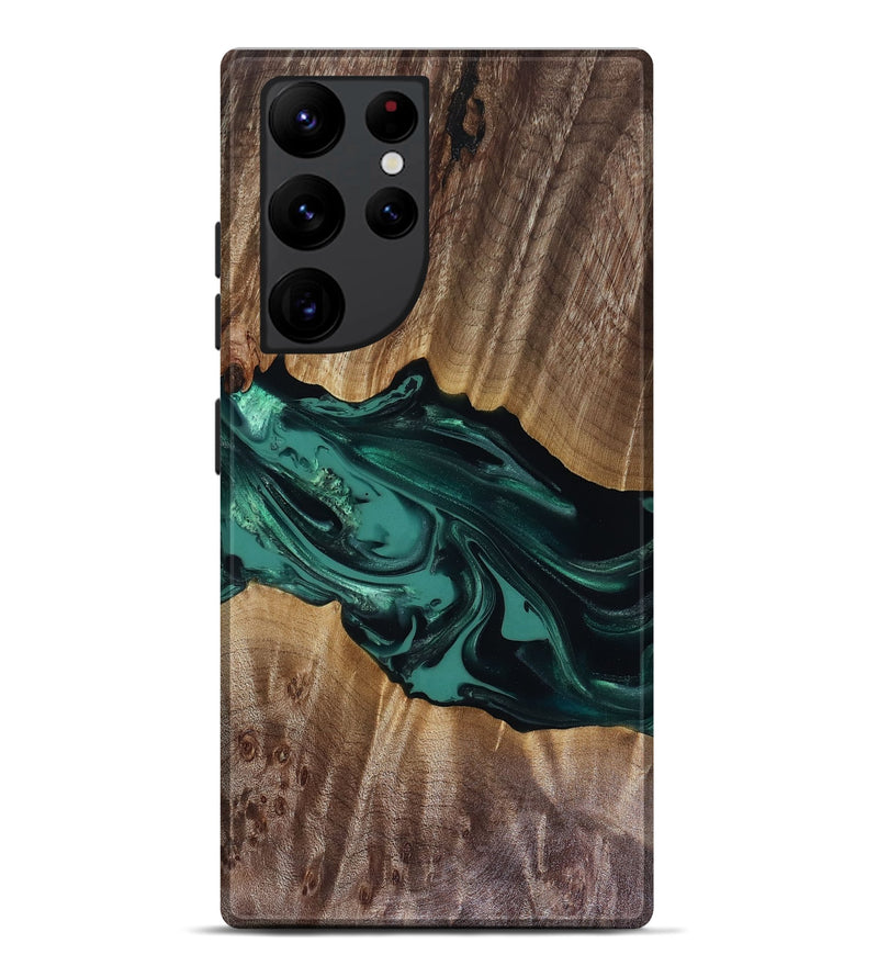 Galaxy S22 Ultra Wood Live Edge Phone Case - Wendy (Green, 817911)