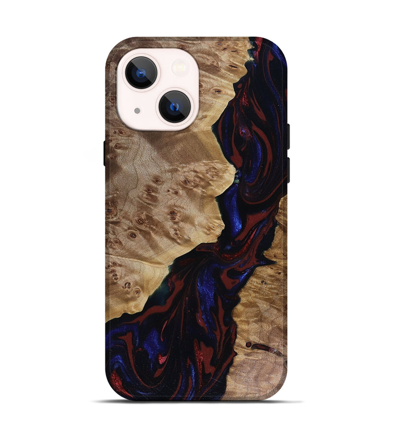 iPhone 14 Wood Live Edge Phone Case - Delaney (Red, 817912)
