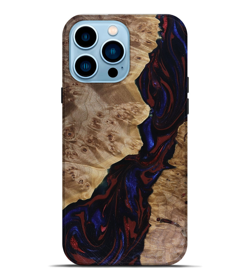 iPhone 14 Pro Max Wood Live Edge Phone Case - Delaney (Red, 817912)