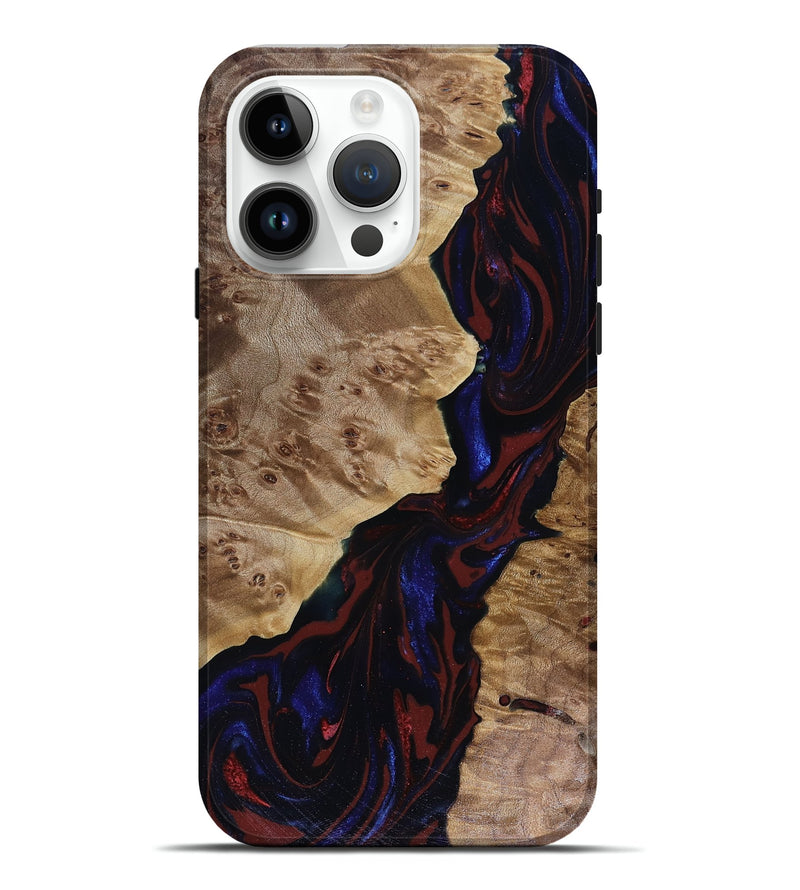 iPhone 15 Pro Max Wood Live Edge Phone Case - Delaney (Red, 817912)