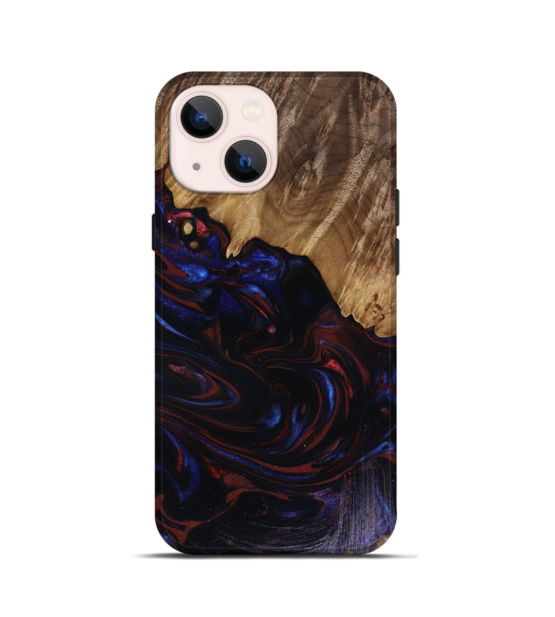 iPhone 13 mini Wood Live Edge Phone Case - Kirstie (Red, 817913)