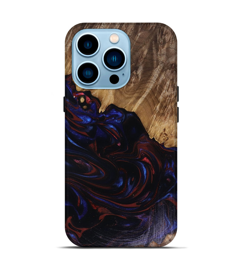 iPhone 14 Pro Wood Live Edge Phone Case - Kirstie (Red, 817913)