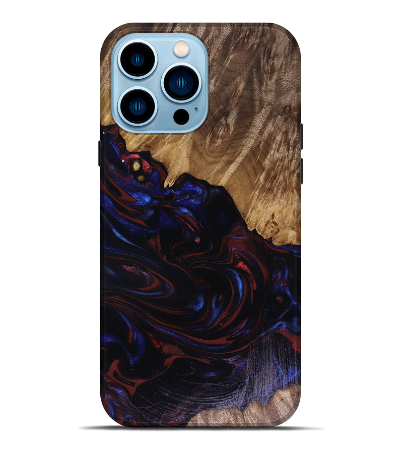 iPhone 14 Pro Max Wood Live Edge Phone Case - Kirstie (Red, 817913)