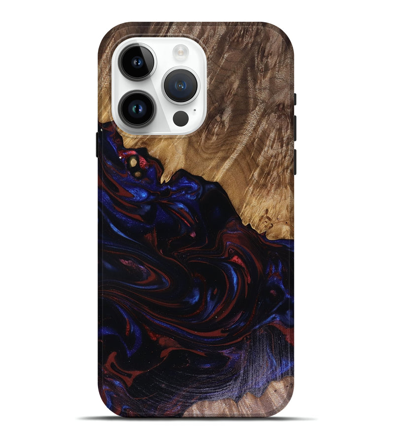 iPhone 15 Pro Max Wood Live Edge Phone Case - Kirstie (Red, 817913)