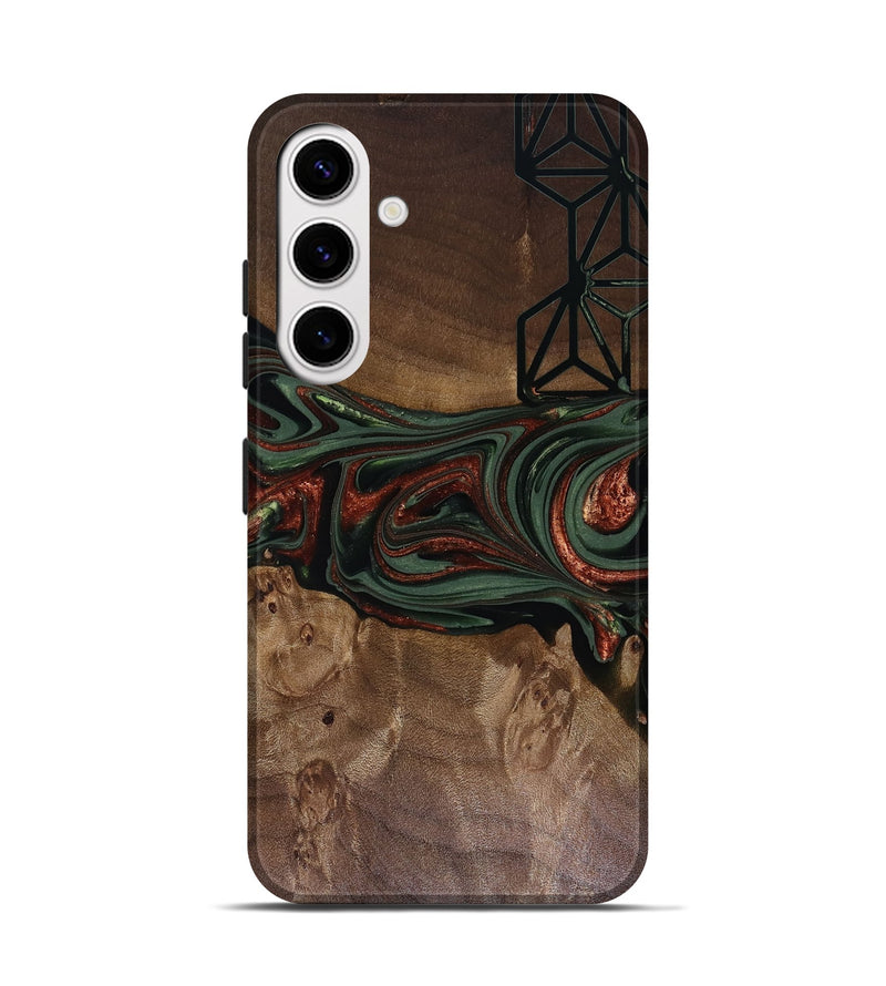 Galaxy S25 Wood Live Edge Phone Case - Shania (Green, 817919)