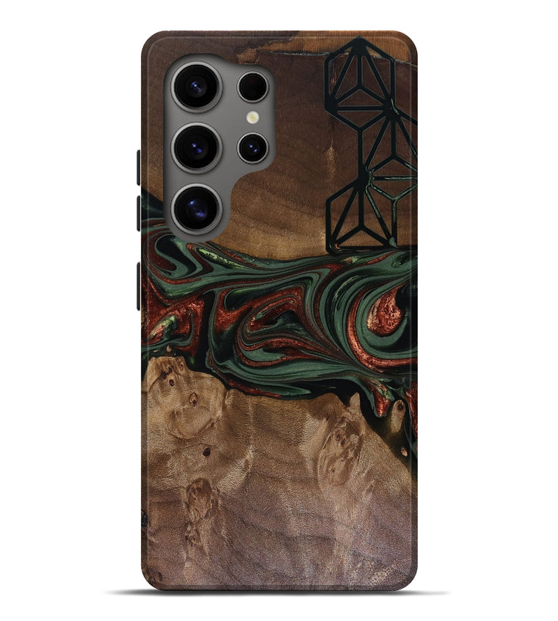 Galaxy S25 Ultra Wood Live Edge Phone Case - Shania (Green, 817919)