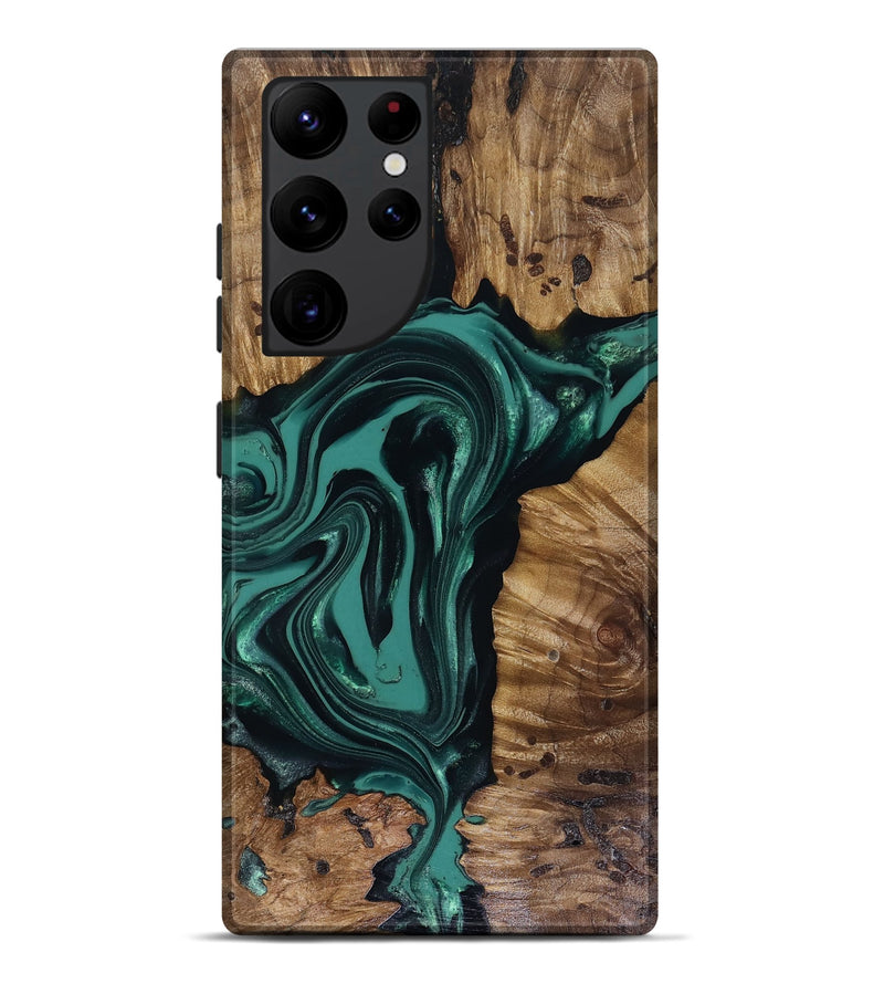 Galaxy S22 Ultra Wood Live Edge Phone Case - Aryan (Green, 817920)