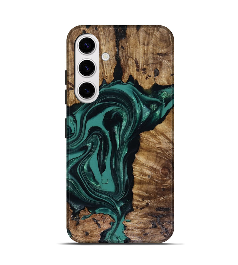 Galaxy S25 Wood Live Edge Phone Case - Aryan (Green, 817920)