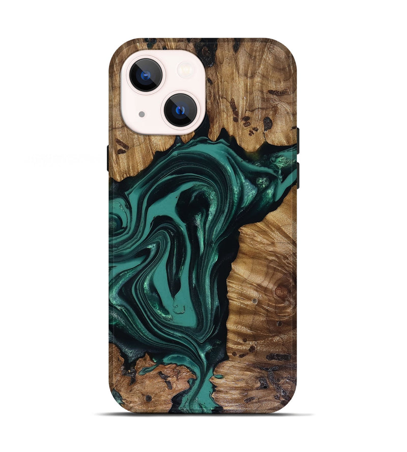 iPhone 13 Wood Live Edge Phone Case - Aryan (Green, 817920)