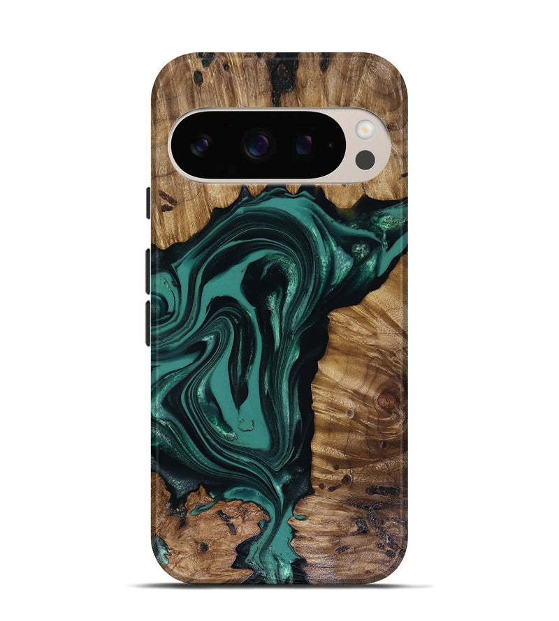 Pixel 10 Pro Wood Live Edge Phone Case - Aryan (Green, 817920)