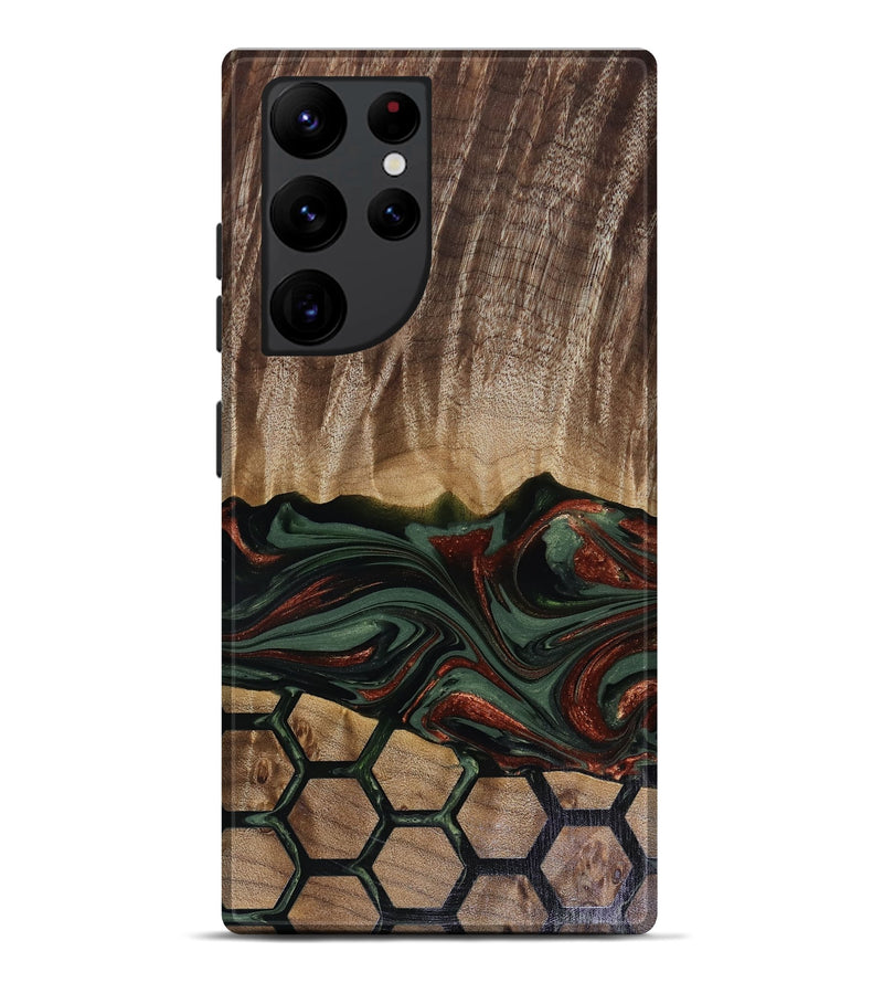 Galaxy S22 Ultra Wood Live Edge Phone Case - Chance (Green, 817924)