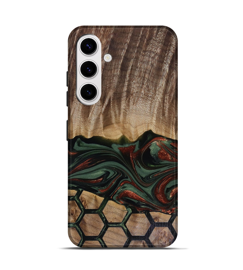 Galaxy S25 Wood Live Edge Phone Case - Chance (Green, 817924)