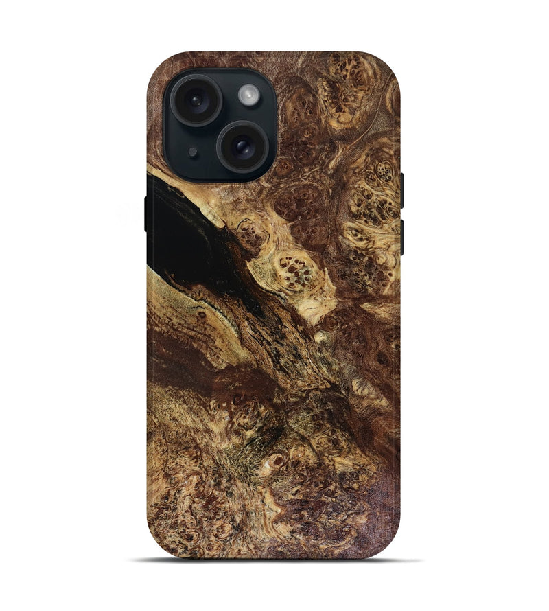 iPhone 15 Wood Live Edge Phone Case - Hali (Wood Burl, 817925)