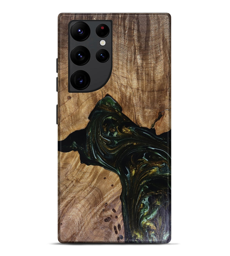 Galaxy S22 Ultra Wood Live Edge Phone Case - Aydan (Green, 817926)