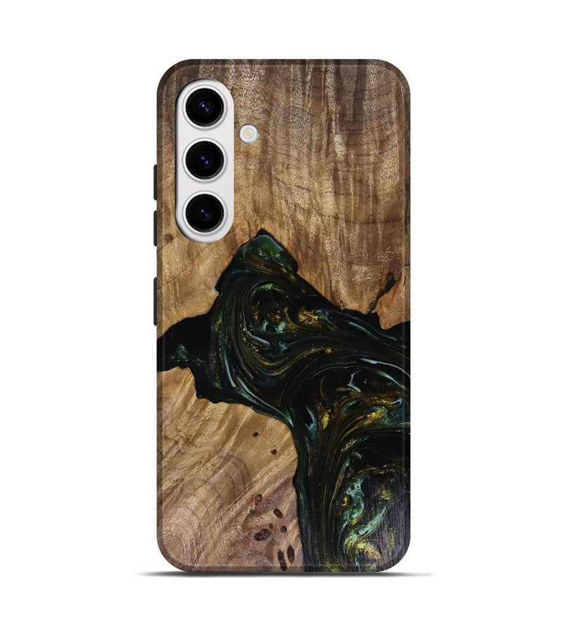 Galaxy S25 Wood Live Edge Phone Case - Aydan (Green, 817926)