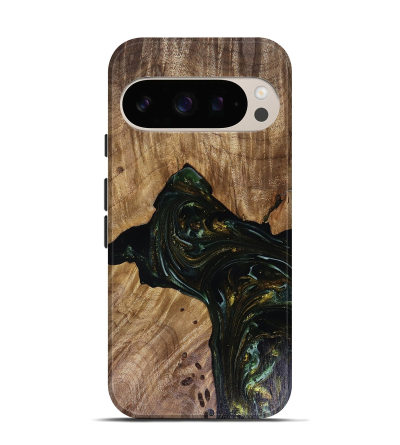 Pixel 10 Pro Wood Live Edge Phone Case - Aydan (Green, 817926)