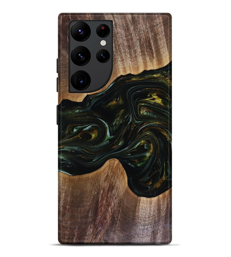 Galaxy S22 Ultra Wood Live Edge Phone Case - Rashad (Green, 817927)