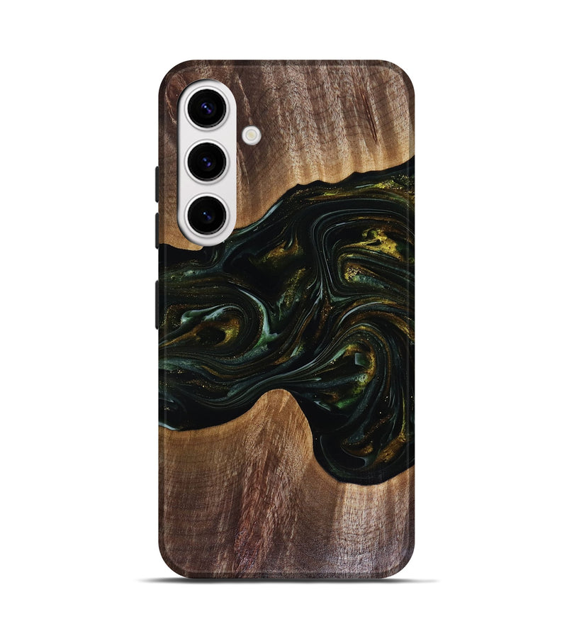 Galaxy S25 Wood Live Edge Phone Case - Rashad (Green, 817927)