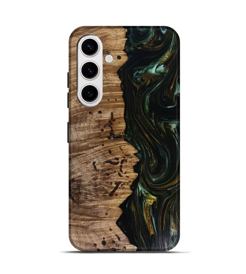 Galaxy S25 Wood Live Edge Phone Case - Grayson (Green, 817929)