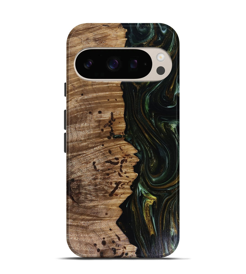 Pixel 10 Pro Wood Live Edge Phone Case - Grayson (Green, 817929)