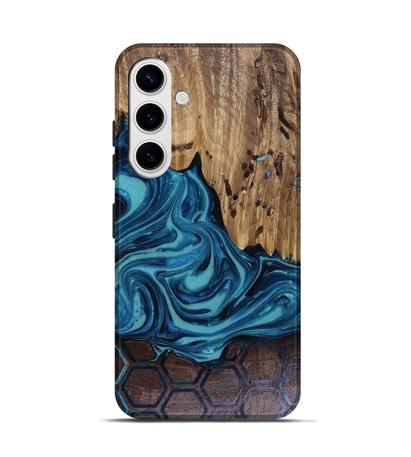 Galaxy S25 Wood Live Edge Phone Case - Zelma (Blue, 817932)