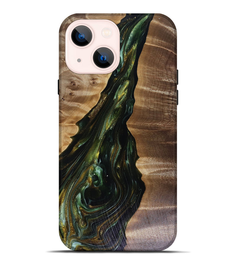 iPhone 14 Plus Wood Live Edge Phone Case - Ayleen (Green, 817933)