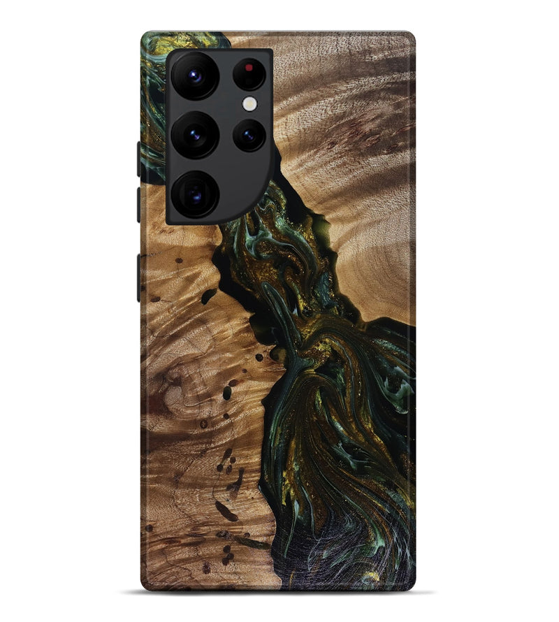 Galaxy S22 Ultra Wood Live Edge Phone Case - Aries (Green, 817936)