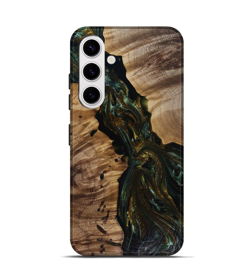 Galaxy S25 Wood Live Edge Phone Case - Aries (Green, 817936)