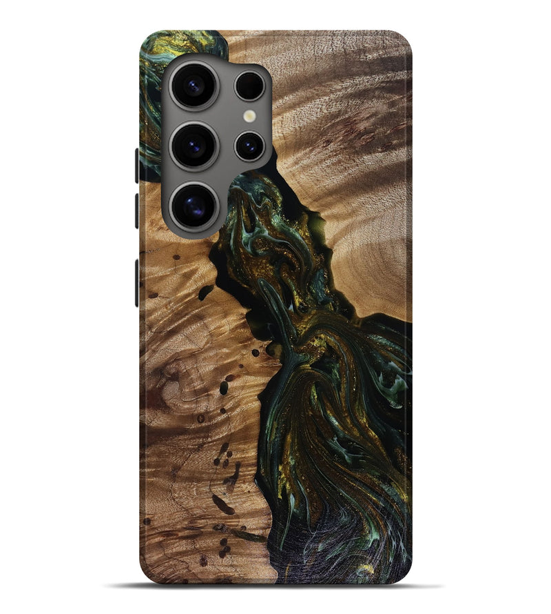 Galaxy S25 Ultra Wood Live Edge Phone Case - Aries (Green, 817936)