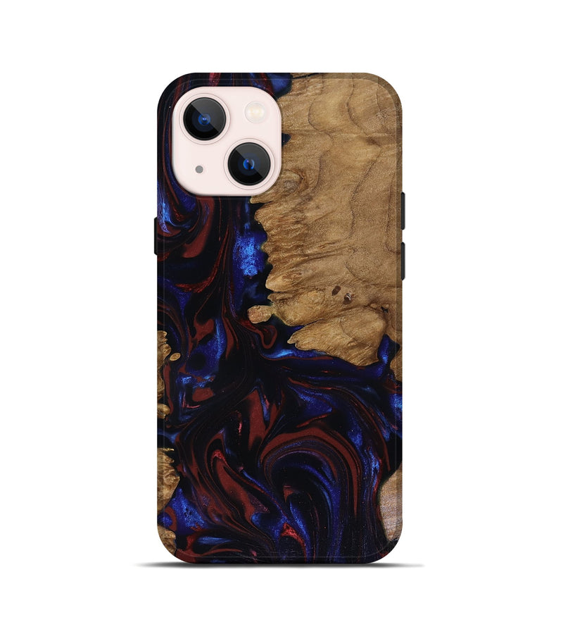 iPhone 13 mini Wood Live Edge Phone Case - Peyton (Red, 817940)