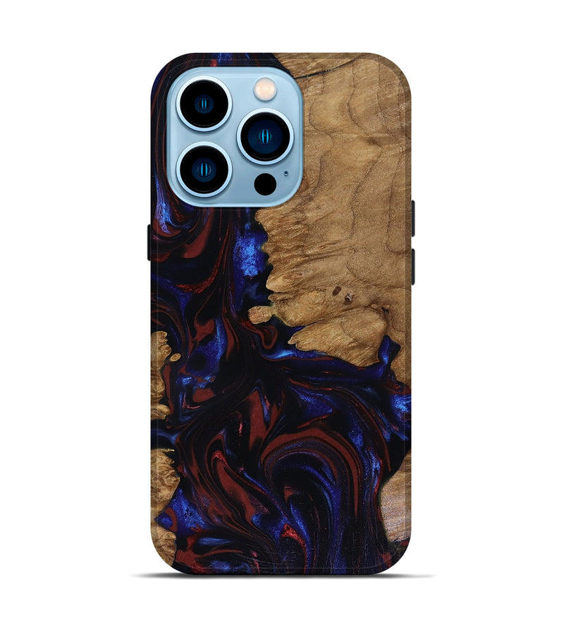 iPhone 14 Pro Wood Live Edge Phone Case - Peyton (Red, 817940)