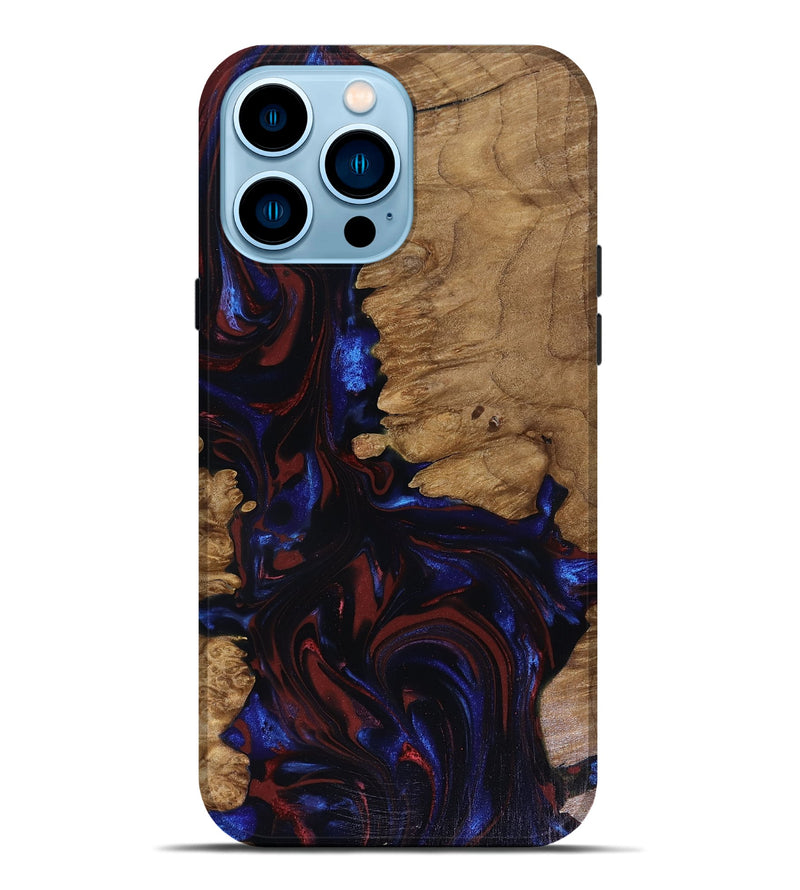iPhone 14 Pro Max Wood Live Edge Phone Case - Peyton (Red, 817940)