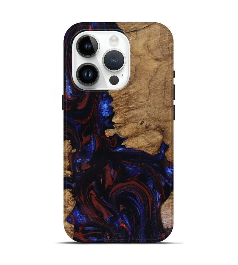 iPhone 15 Pro Wood Live Edge Phone Case - Peyton (Red, 817940)