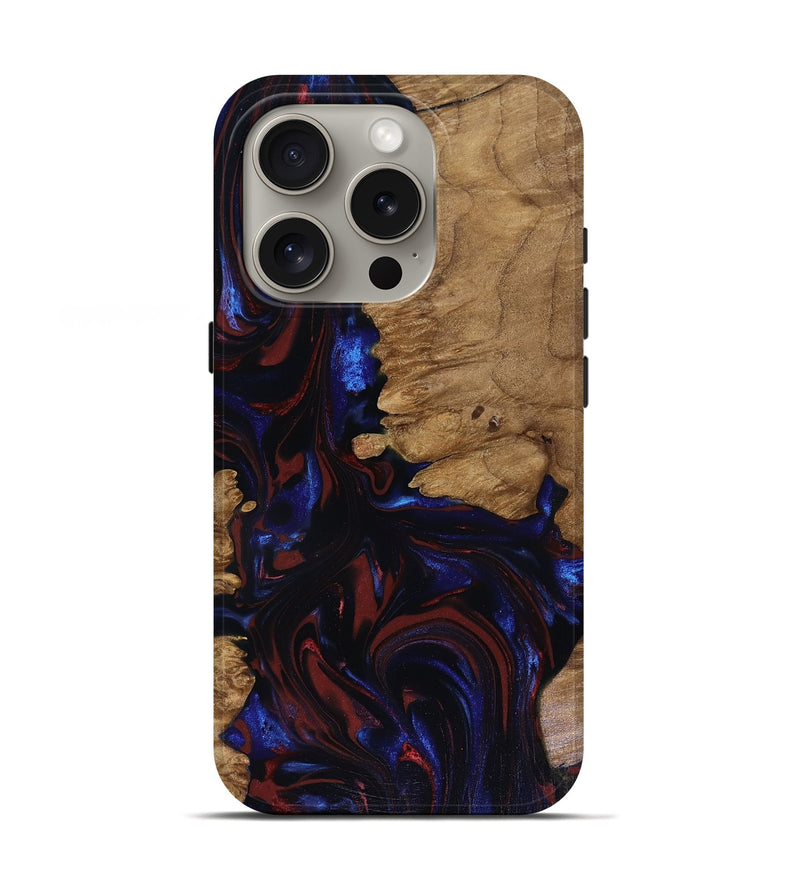 iPhone 16 Pro Wood Live Edge Phone Case - Peyton (Red, 817940)