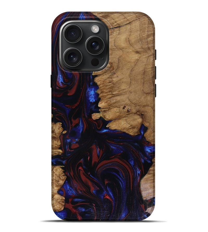 iPhone 16 Pro Max Wood Live Edge Phone Case - Peyton (Red, 817940)