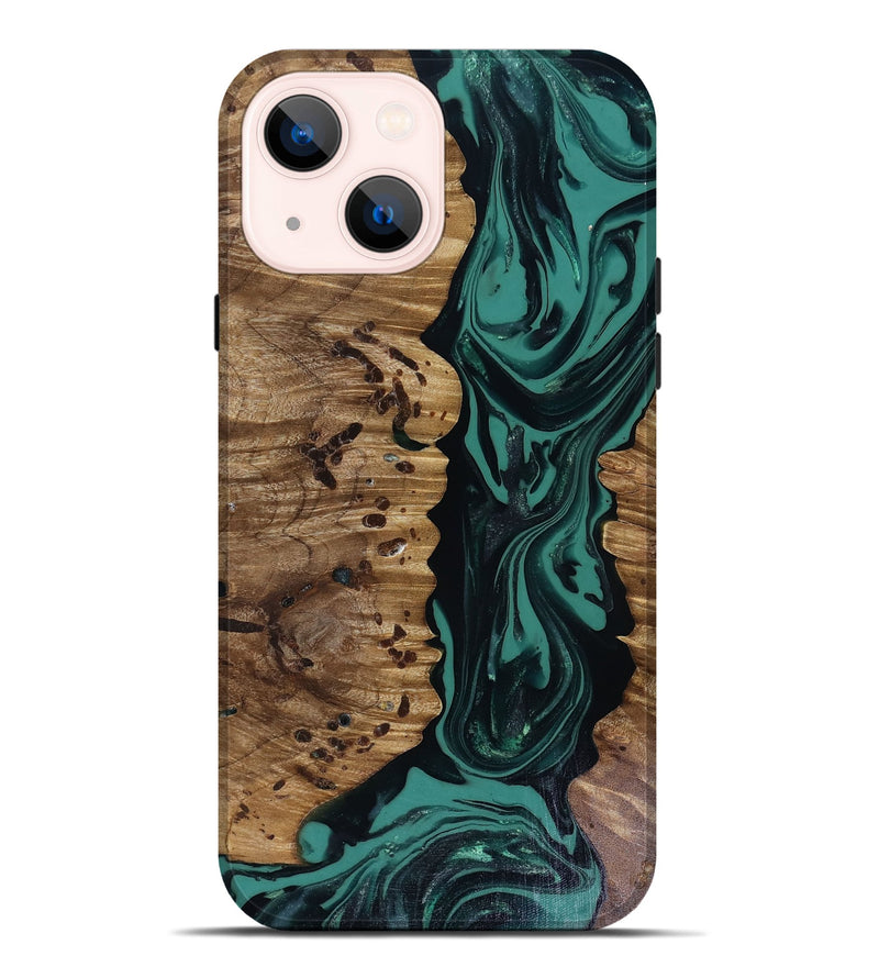iPhone 14 Plus Wood Live Edge Phone Case - Janie (Green, 817941)