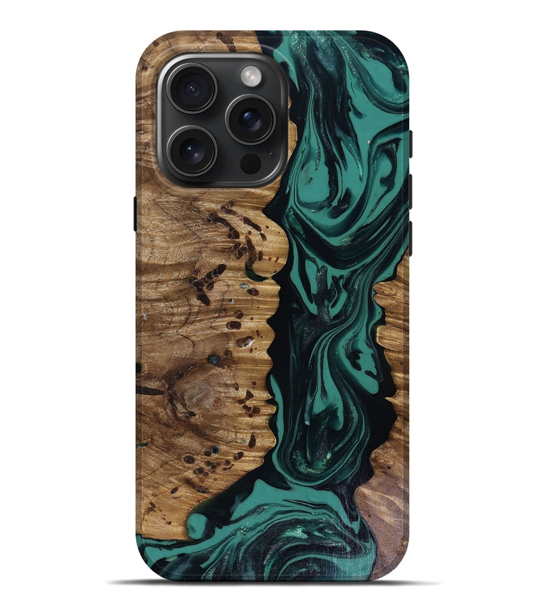 iPhone 16 Pro Max Wood Live Edge Phone Case - Janie (Green, 817941)