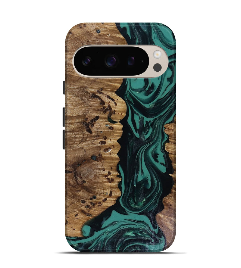 Pixel 9 Wood Live Edge Phone Case - Janie (Green, 817941)