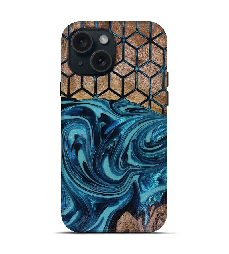 iPhone 15 Wood Live Edge Phone Case - Matheo (Pattern, 817942)