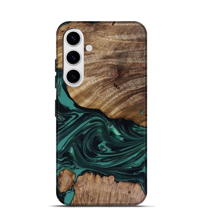 Galaxy S25 Wood Live Edge Phone Case - Jena (Green, 817944)