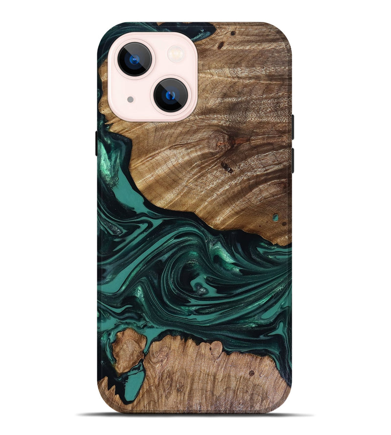 iPhone 14 Plus Wood Live Edge Phone Case - Jena (Green, 817944)