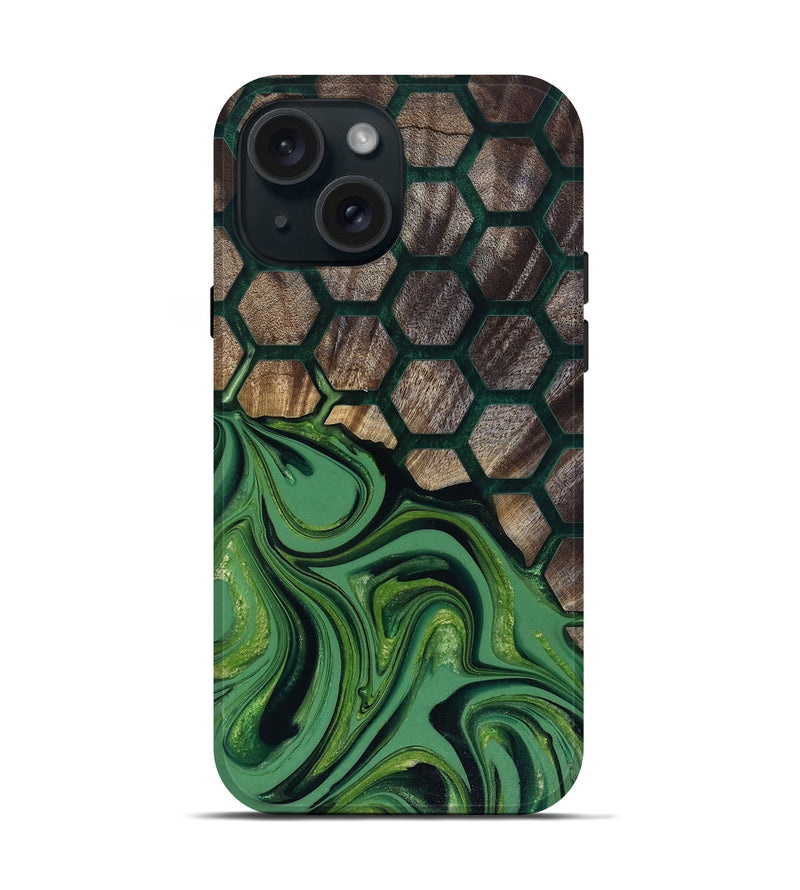 iPhone 15 Wood Live Edge Phone Case - Malvina (Pattern, 817945)