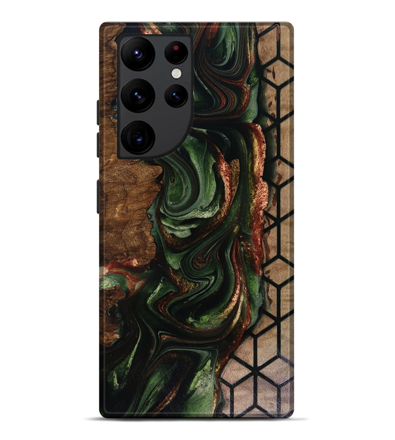 Galaxy S22 Ultra Wood Live Edge Phone Case - Corina (Green, 817947)