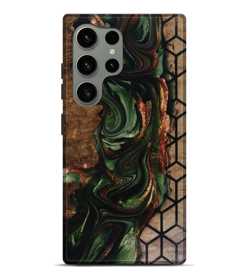 Galaxy S24 Ultra Wood Live Edge Phone Case - Corina (Green, 817947)
